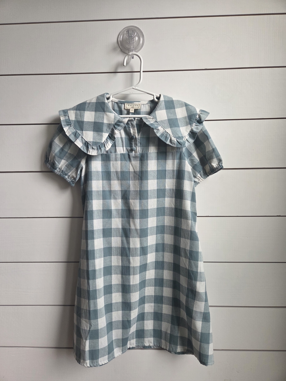 Hayden Blue Gingham Ruffle Collar Dress